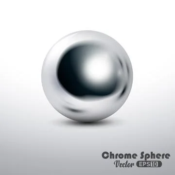 Metallic Reflective Chrome Sphere, Vector Illustration Stock Illustration