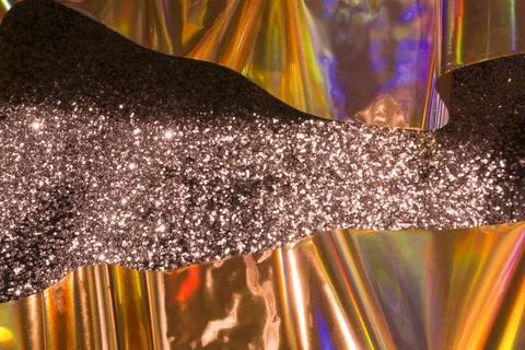 Metallic   Ribbons On Background, wavy pattern like flower Stock Photos