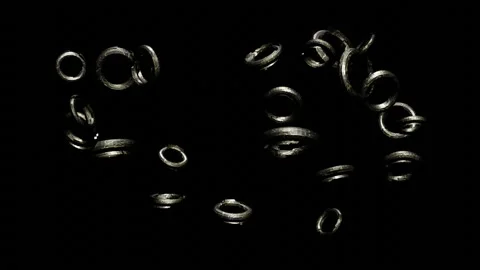 Metallic ring-shaped object with beautiful texture or pattern. Stock Footage 137163681