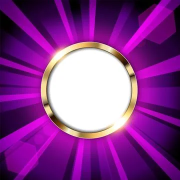 Metallic Ring with Text Space and Violet Light Illuminated, Vector Illustrati Illustrazione stock