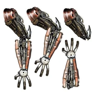 Metallic robot hand Stock Photos