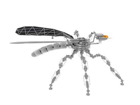 Metallic robot insect for espionage Stock Illustration