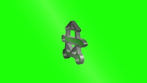 Metallic rocket launcher rotating on green screen Video stock 313388286