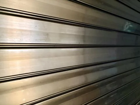 Metallic Roller Shutter Door Close-Up Stock Photos