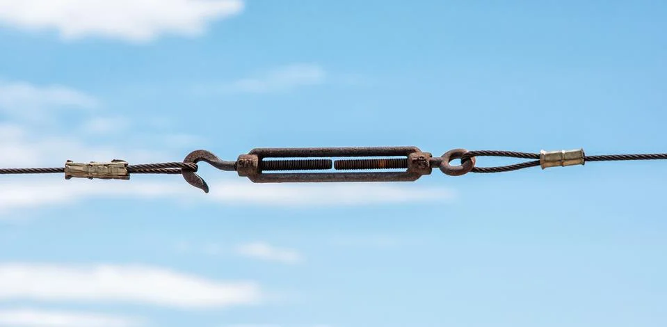 Metallic rope with hook Stock Photos