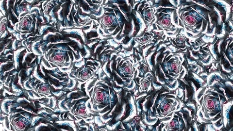 Metallic roses moving and rotating randomly Stock Footage 277752115