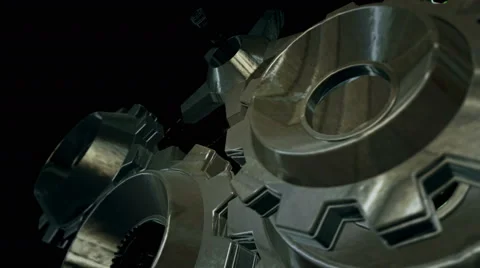 Metallic Rotating Gears Stock Footage 60762509