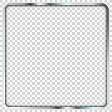 Metallic rounded-rectangle frame is gleaming in 3D render with transparent Illustrazione stock