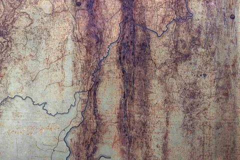 Metallic rusted painted surface. Abstract background. Stock Photos