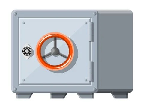Metallic safe box with closed door for money イラスト素材
