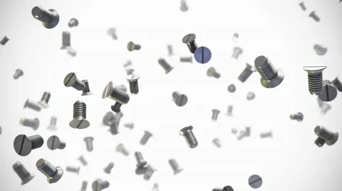 Metallic screws flow 3d animation Stock Footage 63300546