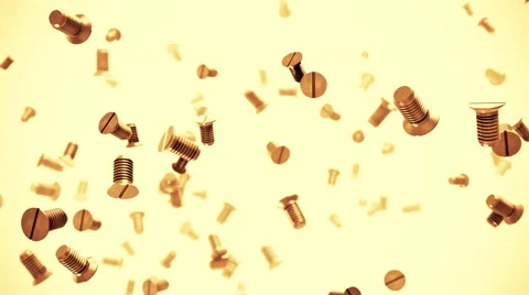 Metallic screws flow 3d animation Stock Footage 63301284