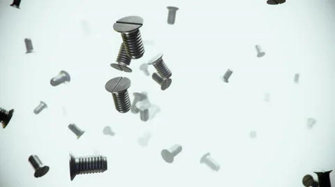 Metallic screws flow 3d animation Stock Footage 63301641