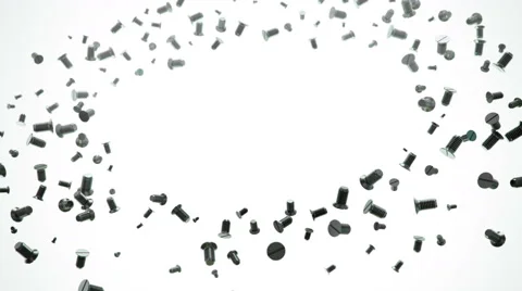 Metallic screws flow 3d animation Stock-Footage 63438194