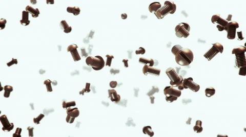 Metallic screws flow 3d animation Stock Footage 65085240