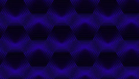 Metallic seamless pattern with blue-violet hexagons. Stock Illustration