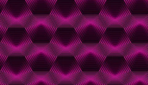 Metallic seamless pattern with red-violet hexagons. Stock Illustration