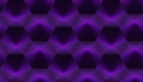 Metallic seamless pattern with violet hexagons. Stock Illustration