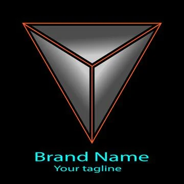 Metallic Segmented Triangle logo design Stock Illustration