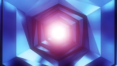 Metallic Shapes Tunnel Background Stock Footage 314098116