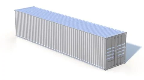 Metallic ship cargo container isolated 3D illustration Stock Illustration