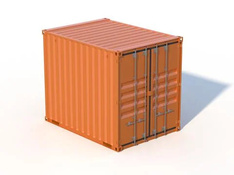 Metallic ship cargo container isolated 3D illustration Stock Illustration