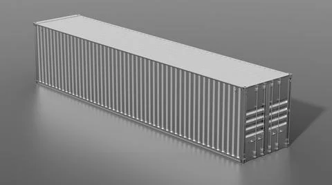Metallic ship cargo container isolated on white background Stockillustratie