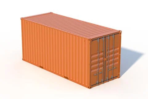 Metallic ship cargo container isolated 3D illustration Stock Illustration