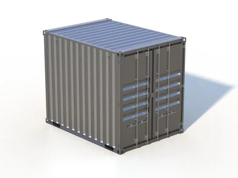 Metallic ship cargo container isolated 3D illustration Stock Illustration