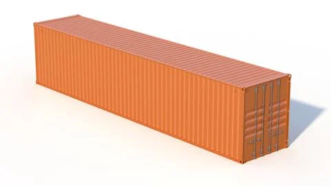 Metallic ship cargo container isolated 3D illustration Stock Illustration
