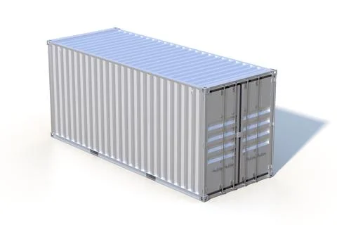 Metallic ship cargo container isolated 3D illustration Stock Illustration
