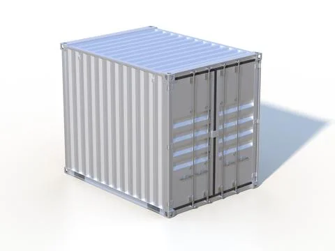 Metallic ship cargo container isolated 3D illustration 库存插图