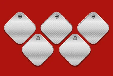 Metallic sign message boards on red wall Stock Illustration