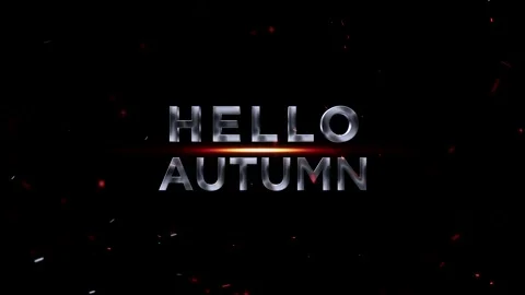 Metallic silver 3d text reading hello autumn with glowing light Stock Footage 343576190