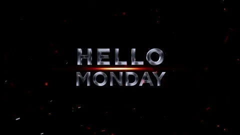 Metallic silver 3d text reading hello monday with glowing light effect and .. Vídeos de archivo 343576200