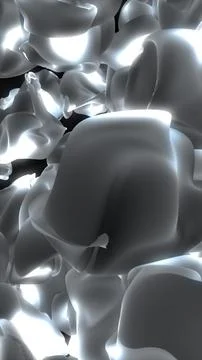 Metallic silver abstract shapes with glowing edges forming a complex, futur.. Stock Illustration