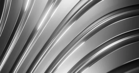 Metallic Silver Abstract Waves Background with Smooth Deceleration Motion Stock Footage 324960267