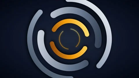 Metallic silver and gold circular elements rotating on black background. 4K Stock Footage 341847731
