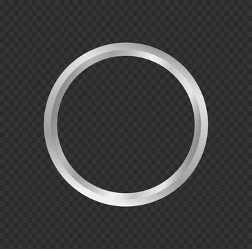 Metallic Silver Circular Frame Icon Stock Illustration