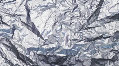 Metallic Silver Foil Closeup Background with Crumpled Surface Details Stock Footage 311501719