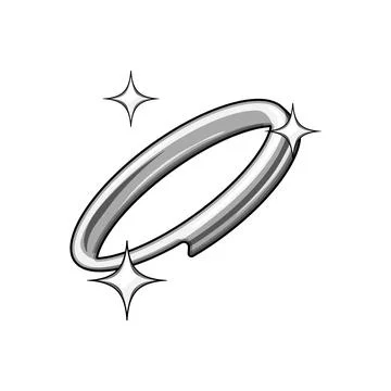 Metallic silver halo or ring with sparkles design 库存插图