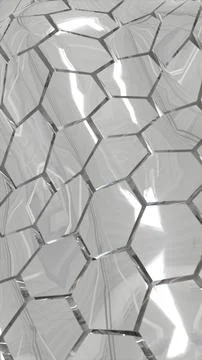 Metallic silver hexagonal geometric surface reflecting light with a modern ab イラスト素材