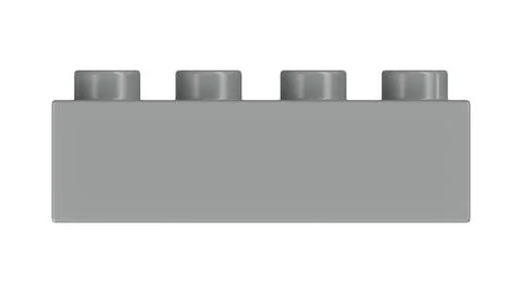 Metallic Silver Lego Block Isolated on a White Background. Stock Illustration