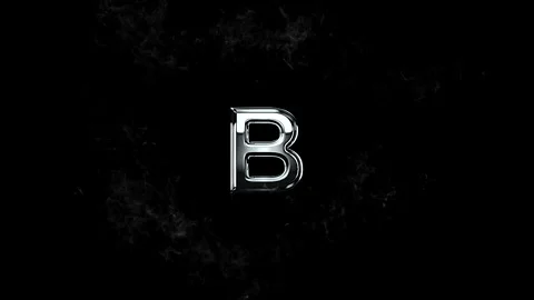 Metallic silver letter B surrounded by swirling white wisps of smoke effect Video stock 343576334