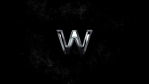 Metallic silver letter W surrounded by a dynamic swirling white smoke effect Vídeo Stock 343576336