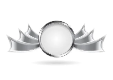 Metallic silver logo element Stock Illustration
