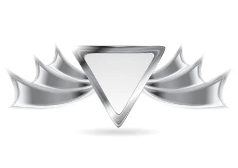 Metallic silver logo element Stock Illustration