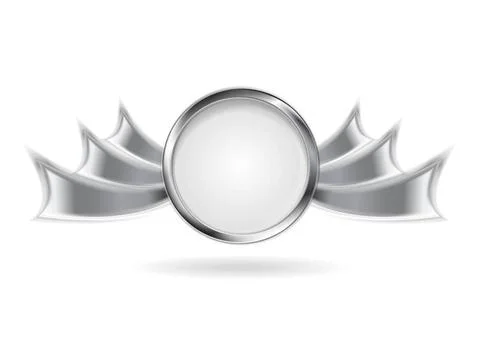 Metallic silver logo element Metallic silver logo element. Vector backgrou... Foto stock