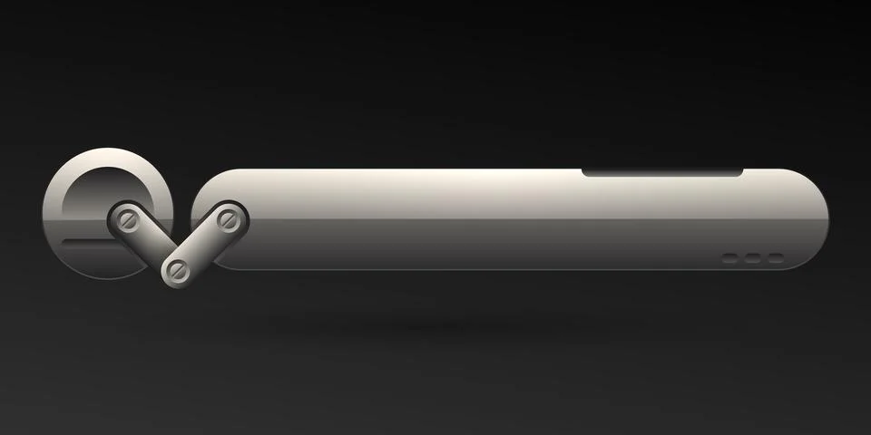 Metallic silver lower third screen gui title banner for video broadcast Stock Illustration