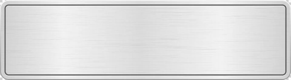 Metallic silver rectangular plaque with brushed texture, rounded corners an.. Stock Illustration